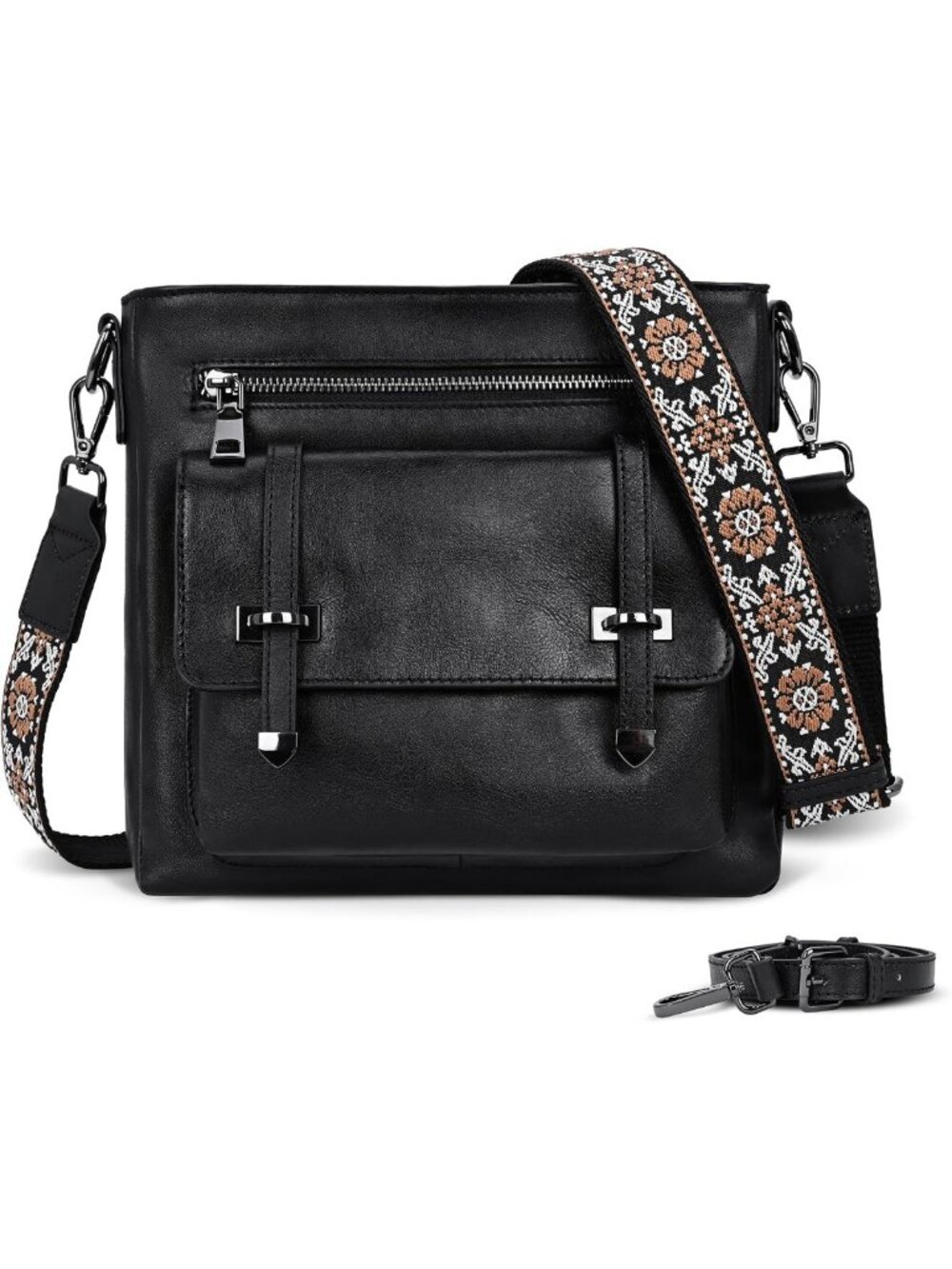 Soft Leather Crossbody Bag for Women | Stylish Shoulder Handbag with Multi